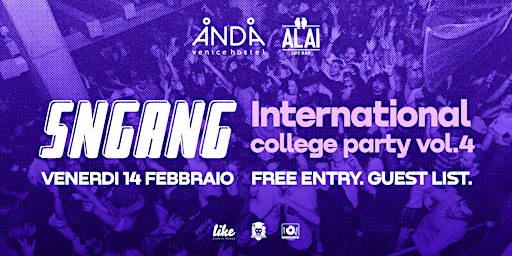 International College PARTY Anda Venice • Free Entry • Venerdì 14.02 | Anda Venice Hostel