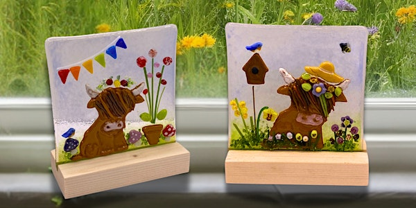 Fused glass summer highland cow picture @ Unconditional Love, Cleckheaton | Unconditional Love Gifts