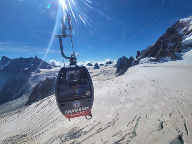 搭纜車觀賞Mont Blanc 