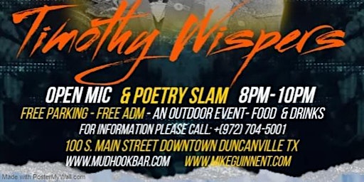 Poetry On The Patio (A Free OutdoorOpen Mic Event) (Duncanville) | Mudhook Bar and Kitchen