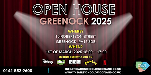 TSOS || GREENOCK OPEN DAY 2025 | Theatre School of Scotland || Greenock
