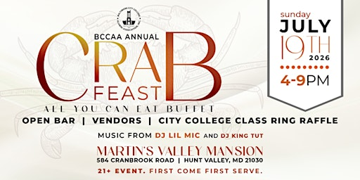 Baltimore City College Alumni Association 2026 Annual Crab Feast | Martin's Caterers