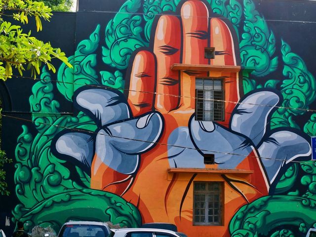 Beautiful Art District in Delhi, India 