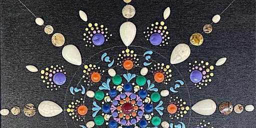 Mixed media Mandala with Beth Goulet, create a mandala using dots of paint and dimensional beads | MoonStone Art Studio