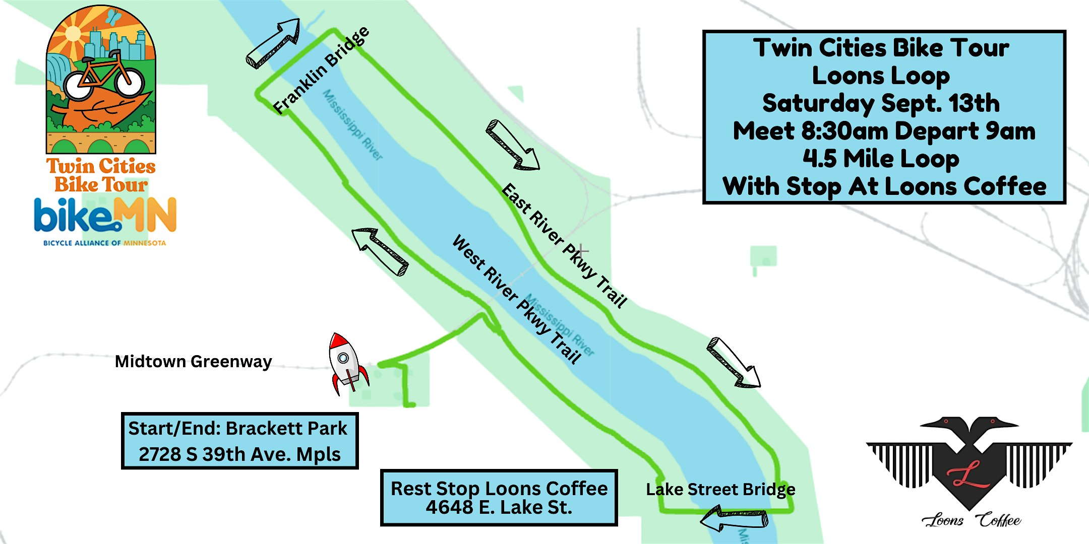 2025 Loons Loop - Bonus Ride for the Twin Cities Bike Tour! | Brackett Park