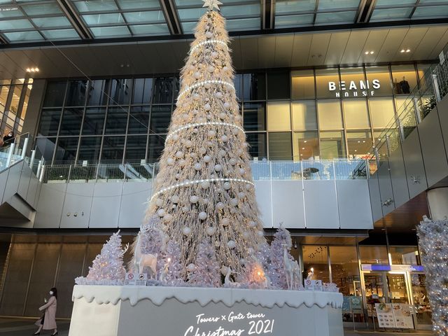 名古屋駅✨1階には巨大なホワイトクリスマスツリー🎄【名古屋ゲートタワーモール】