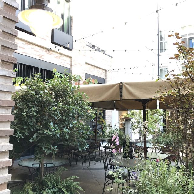 A courtyard of flowers 