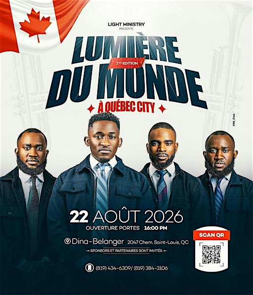 La Lumière du Monde 2026 Concert de Louange & Adoration avec Light Ministry | Salle Dina-Bélanger