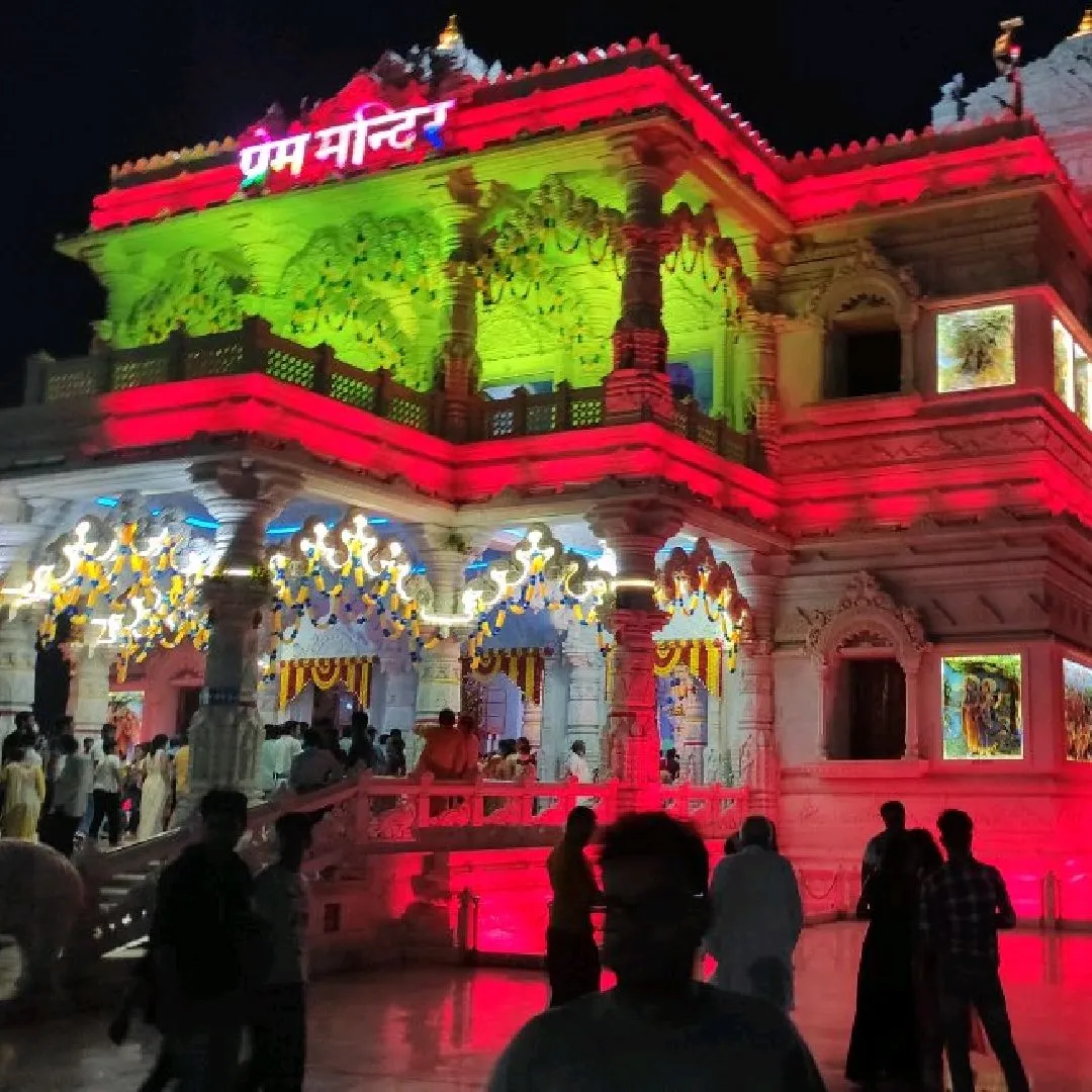 Prem mandir is a must to visit location if you are going to mathura. It's something like the best location to go. 
it's a very beautiful temple.
#summervacation