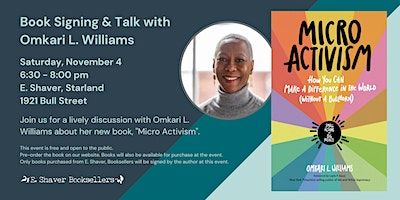 Book signing and talk with Omkari L. Williams, author of "Micro Activism" (Savannah) | 1921 Bull St