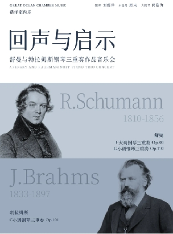 回聲與啓示 舒曼與勃拉姆斯鋼琴三重奏作品音樂會｜音樂會 | 合肥大劇院音樂廳