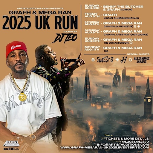 GRAFH X MEGA RAN X DJ TEO UK TOUR 2025 (BHX x MCR x LDN) | King of clubs