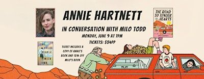 Author Annie Hartnett in conversation with Author Milo Todd | The Purple Couch Bookshop