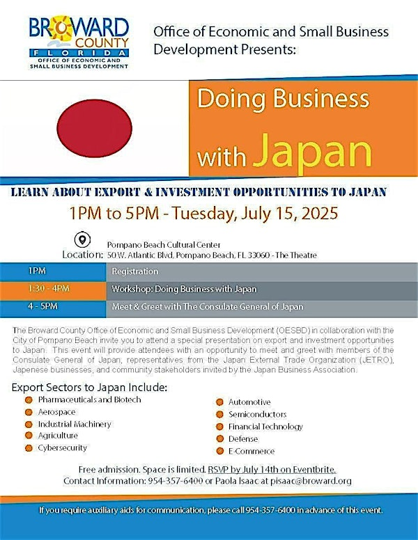 Doing Business with Japan | Pompano Beach Cultural Center
