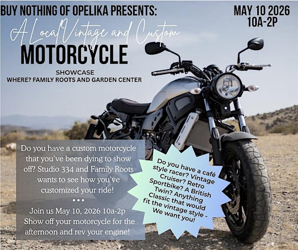 Vintage Motorcycle Showcase | Family Roots Nursery and Garden Center