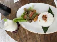 Cafe with stunning view of Mount Batur