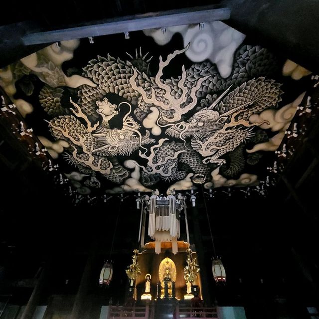 畳108畳ぶんの水墨画の双龍図が圧巻✨