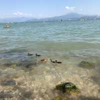 Crystal clear water of Italy’s largest lake