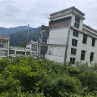 Earthquake memorial and ruins near Chengdu