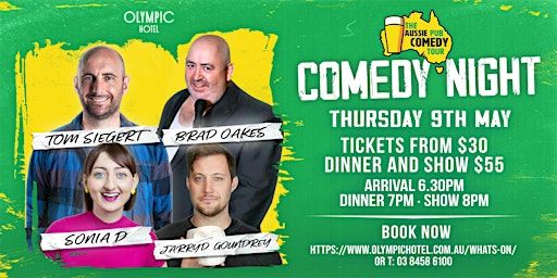 The Aussie Pub Comedy Tour LIVE at The Olympic Hotel, Preston. | Olympic Hotel