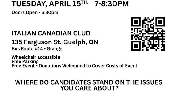 Guelph - 2025 Federal All Candidates Community Meeting | Italian Canadian Club Of Guelph