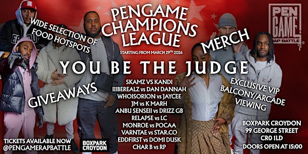 PenGame Champions League! 29th March 2026 | BOXPARK Croydon