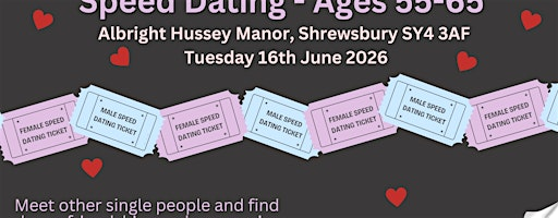 Speed Dating (55 - 65 year olds) | Albright Hussey Manor