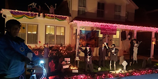 Halloween bike ride in Del Ray -- evening edition | south end of Main Line Boulevard, on the Potomac Yard Trail