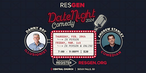 Date Night Comedy 2024 IN-PERSON at Central Church | Central Church (Lobby Opens 6:00 pm/Doors Open 6:15 pm)