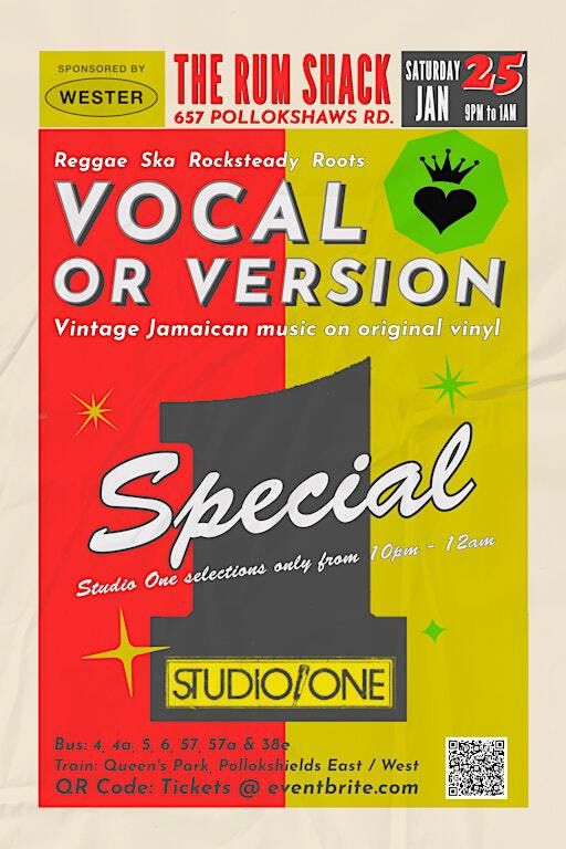 Vocal or Version - STUDIO 1 SPECIAL | The Rum Shack