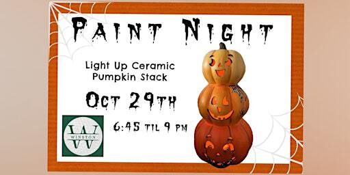 Light Up Ceramic Pumpkin Stack Painting | Winston's On The Green