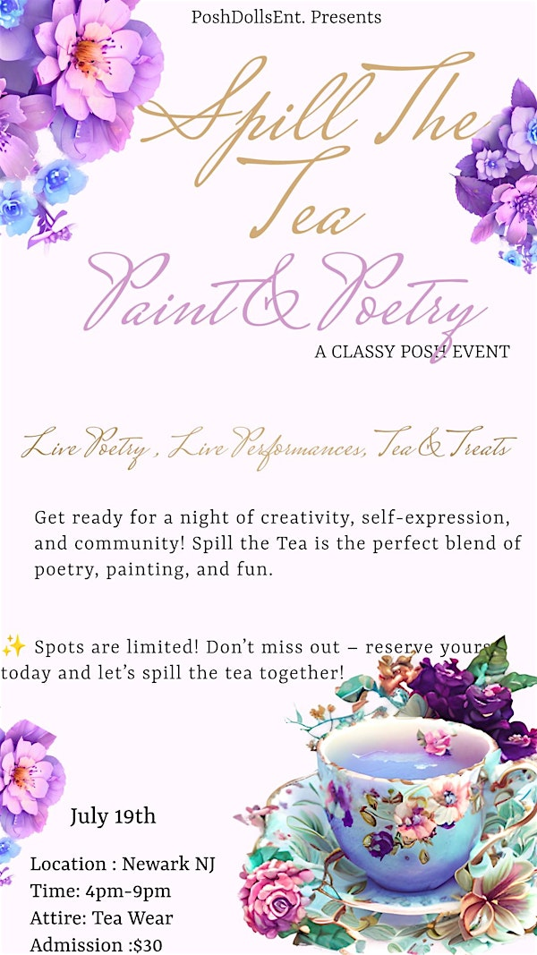 Spill the Tea  Paint & Poetry | Newark