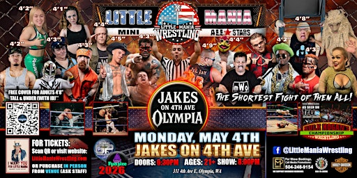 Olympia, WA - Little Mania Mini Wrestling @ Jakes On 4th Ave | 311 4th Ave E