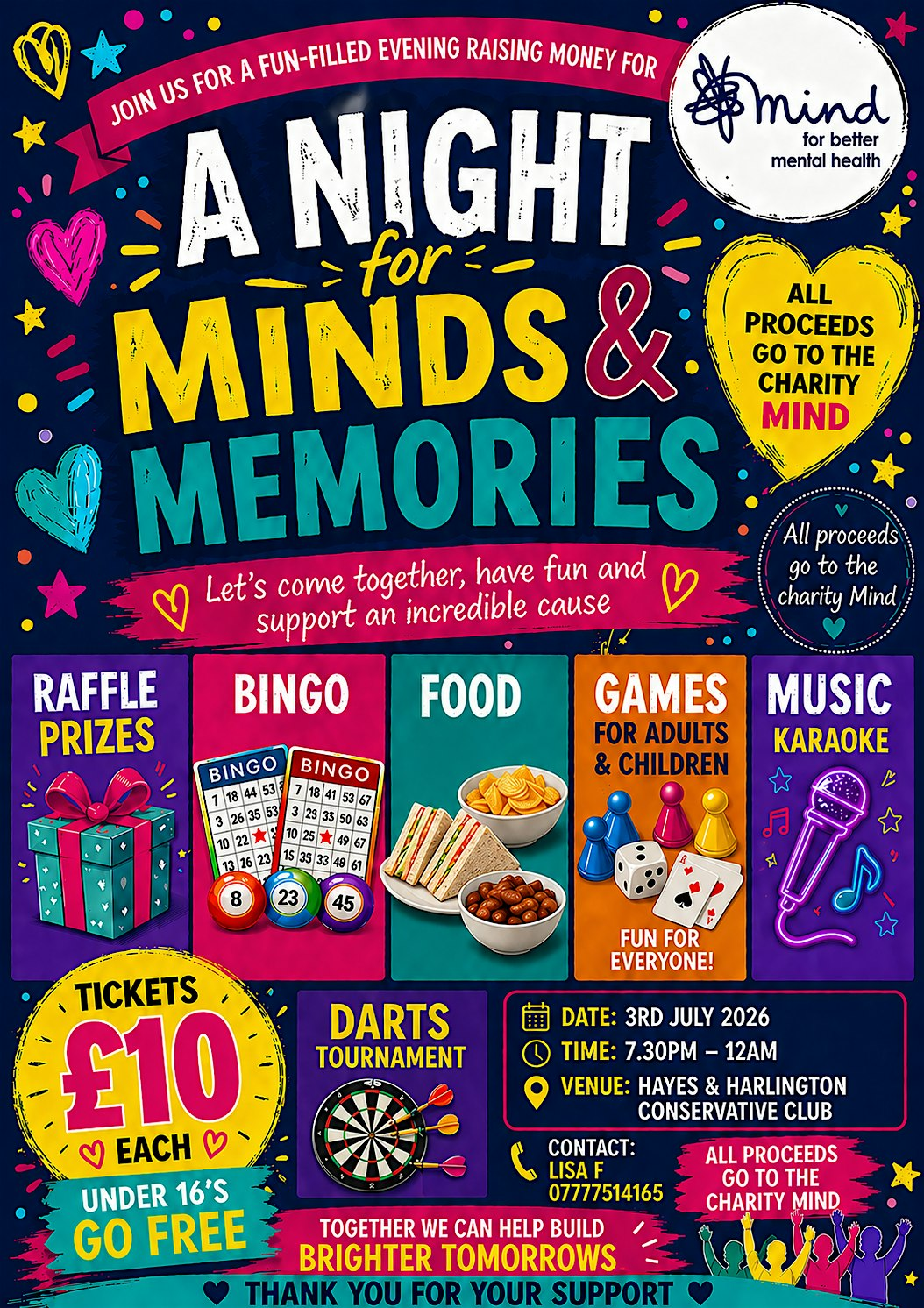 A Night for Minds & Memories- Charity Fundraiser for Minds | Hayes & Harlington Conservative Club