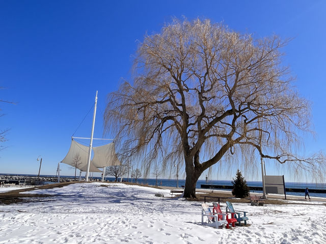 Bronte Heritage Waterfront Park in winter.