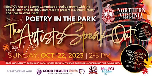Poetry in the Park - The Artists Speak Out | Occoquan Regional Park (Shelter 4)