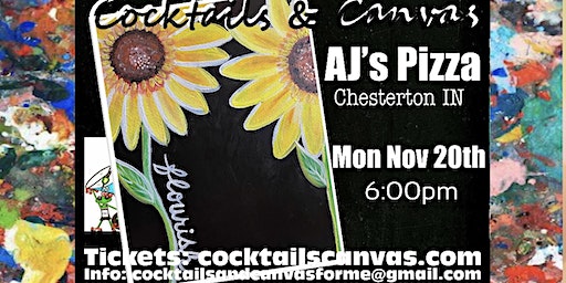 "Flourishing Sunflowers" Cocktails and Canvas Painting Art Event | AJ's Pizza Co