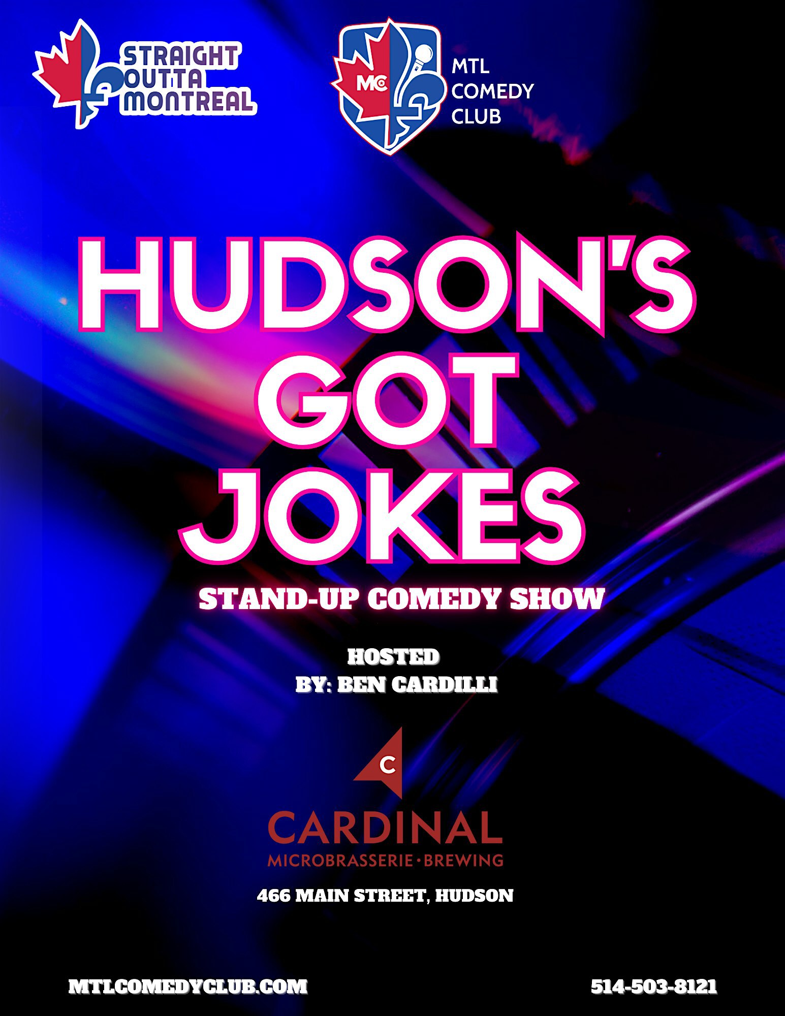 HUDSON'S GOT JOKES ( Stand Up Comedy ) MTLCOMEDYCLUB.COM | Cardinal Brewing