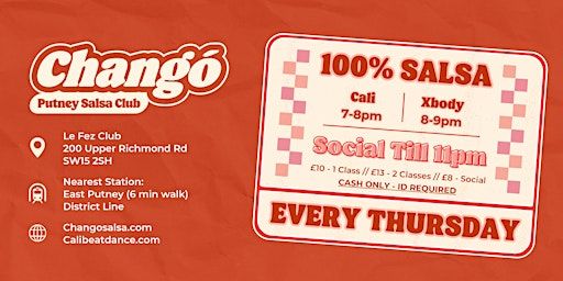 Changó - Putney Salsa Club - 100% Salsa Dura - Every Thursday | Le Fez