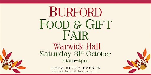 Burford Autumn Food & Gift Fair 2026| Food, Gifts & Artisan Makers | Warwick Hall