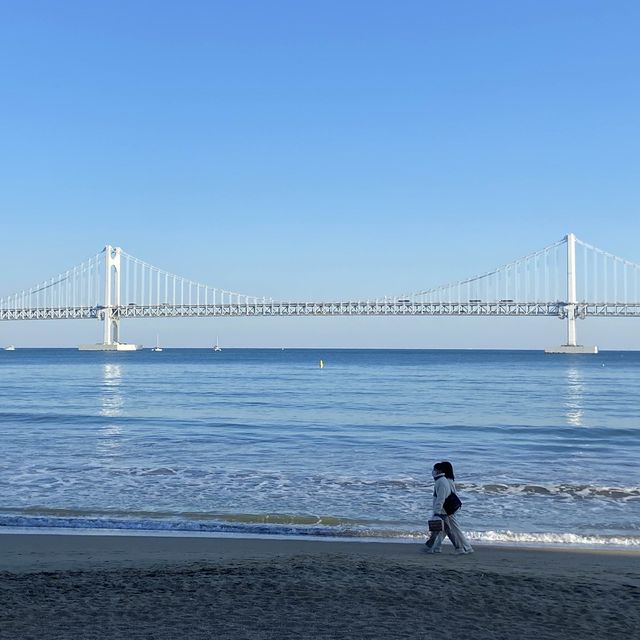 부산 겨울 바다 분위기, 광안리 해수욕장 