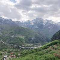 Albanian Alps with beautiful waterfalls 