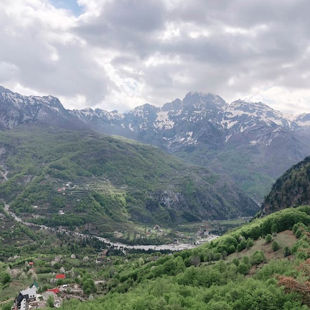 Albanian Alps with beautiful waterfalls 