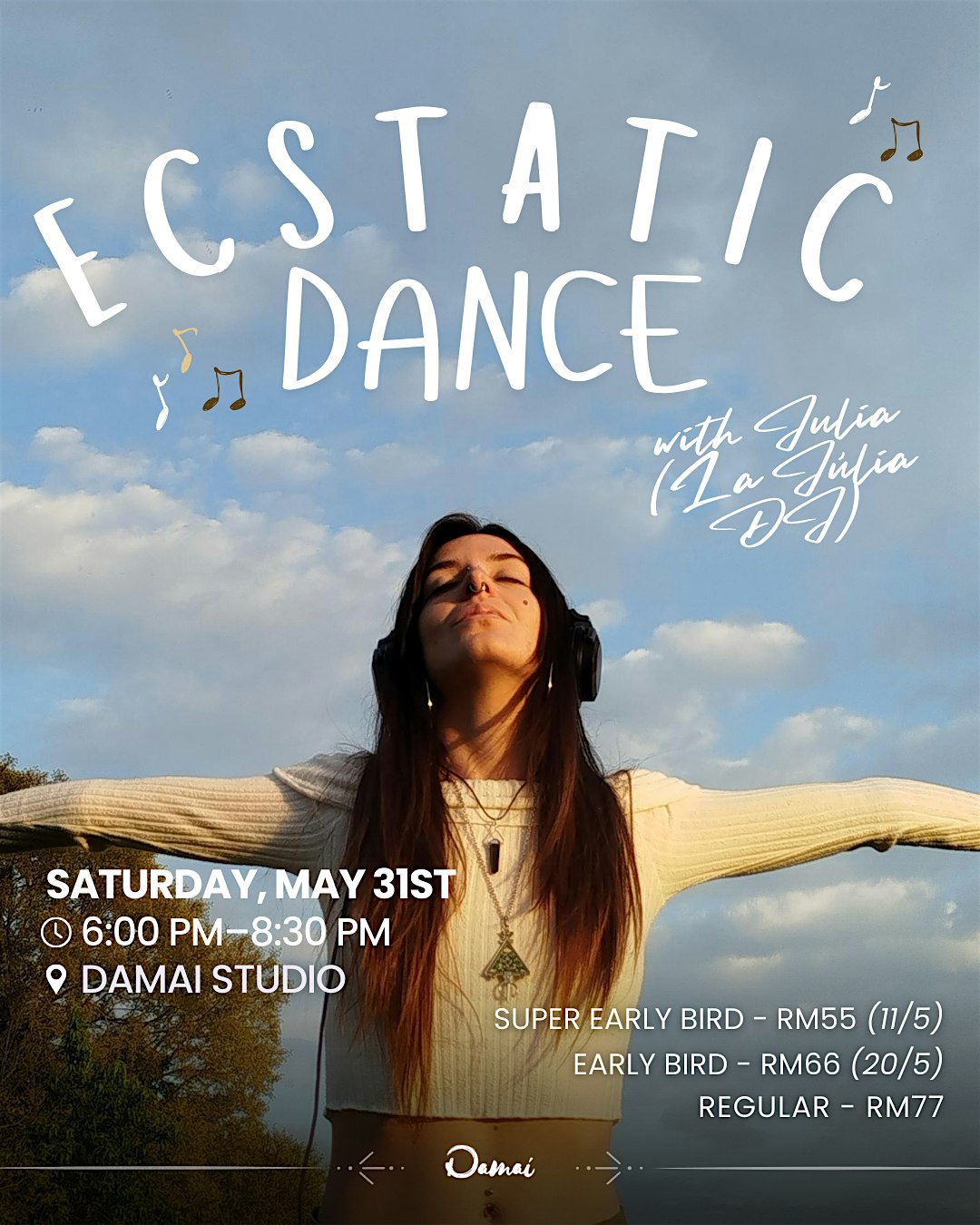 Ecstatic Dance: with Julia aka DJ La Julia | Damai Studio and Cafe