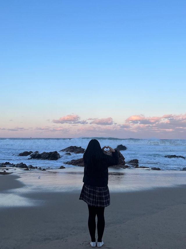 겨울바다 정석인 정동진해변에서 일몰 감상🌅