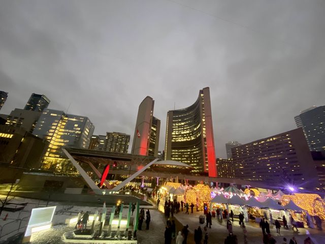 Awesome Lights Toronto Old City Hall at night