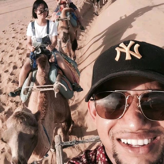 Camel Riding in zhongwei TENGLI DESERT.宁夏