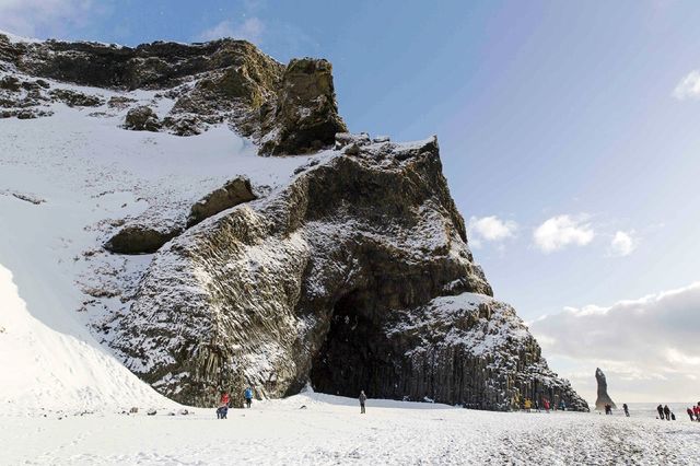 Iceland's black sand beach like an alien planet.