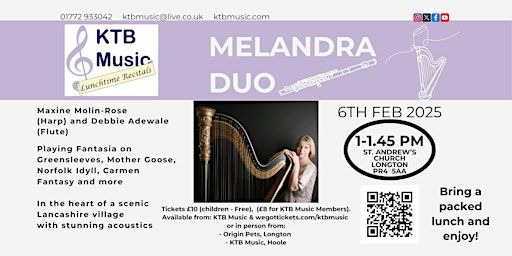 KTB Music Classical Lunchtime Recital - Melandra Duo | St Andrew's Church, Longton