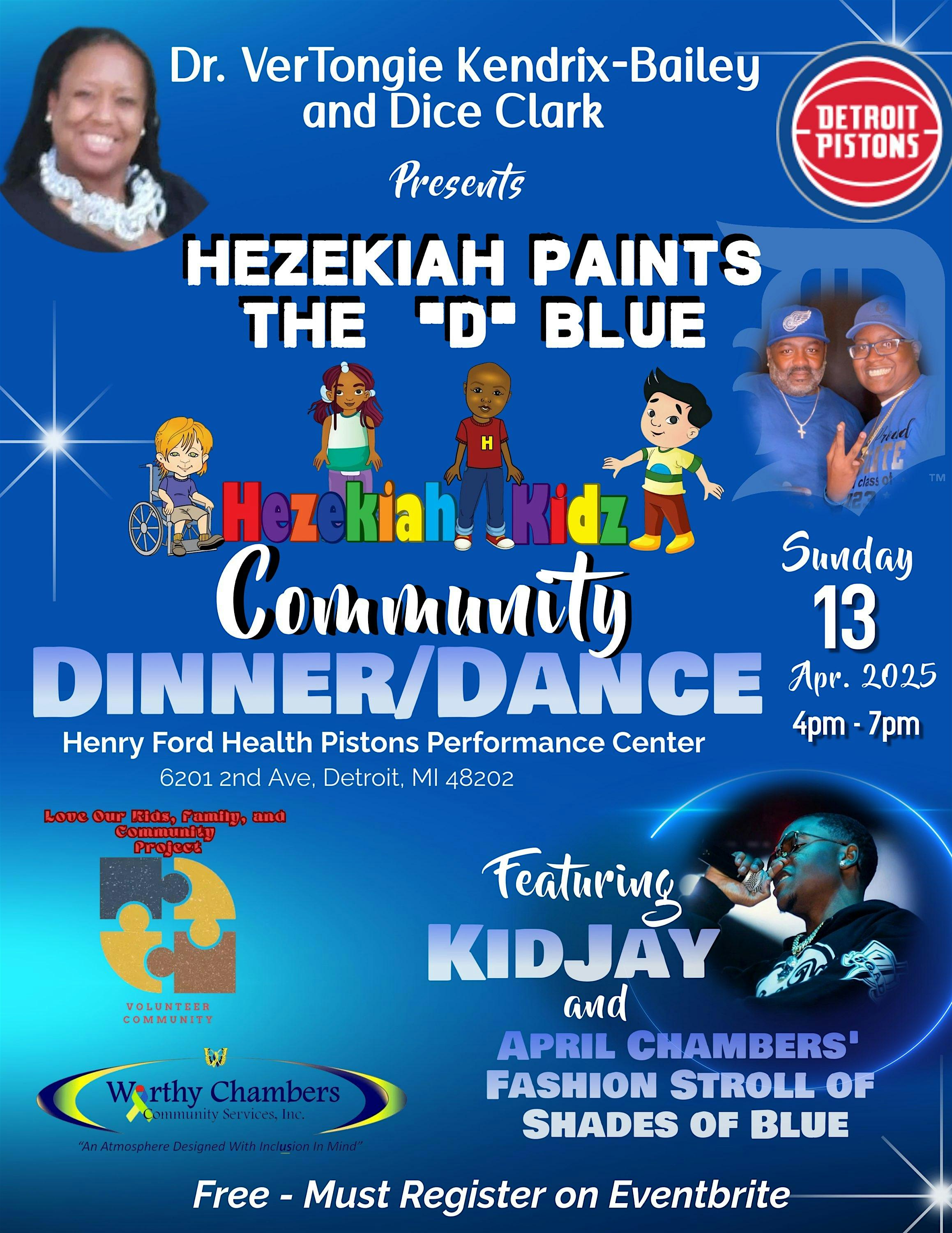 Hezekiah Paints the D Blue | Henry Ford Health Pistons Performance Center